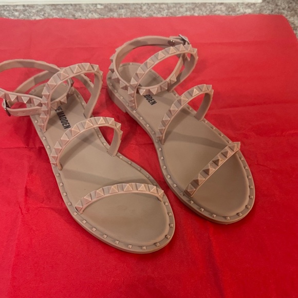 Steve Madden Nude Studded Sandals - Picture 1 of 4